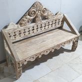 Antique Indian Hand Carved Mehrab Solid Wooden 3 Seater Daybed